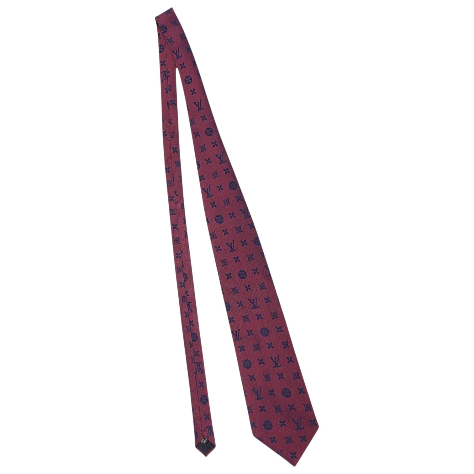 TWO DESIGNER SILK NECK TIES: HERMES AND LOUIS VUITTON