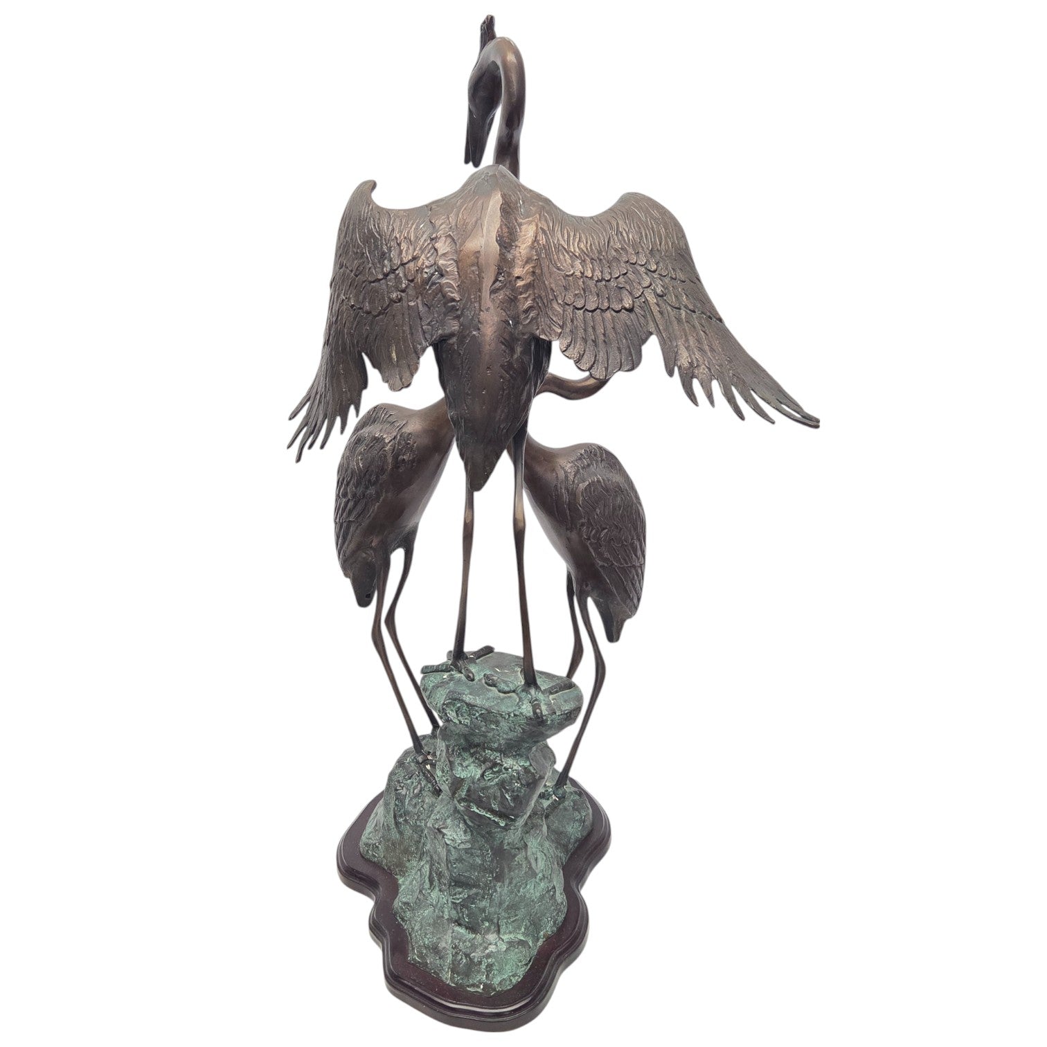 BRONZE SCULPTURE OF A CRANE FAMILY