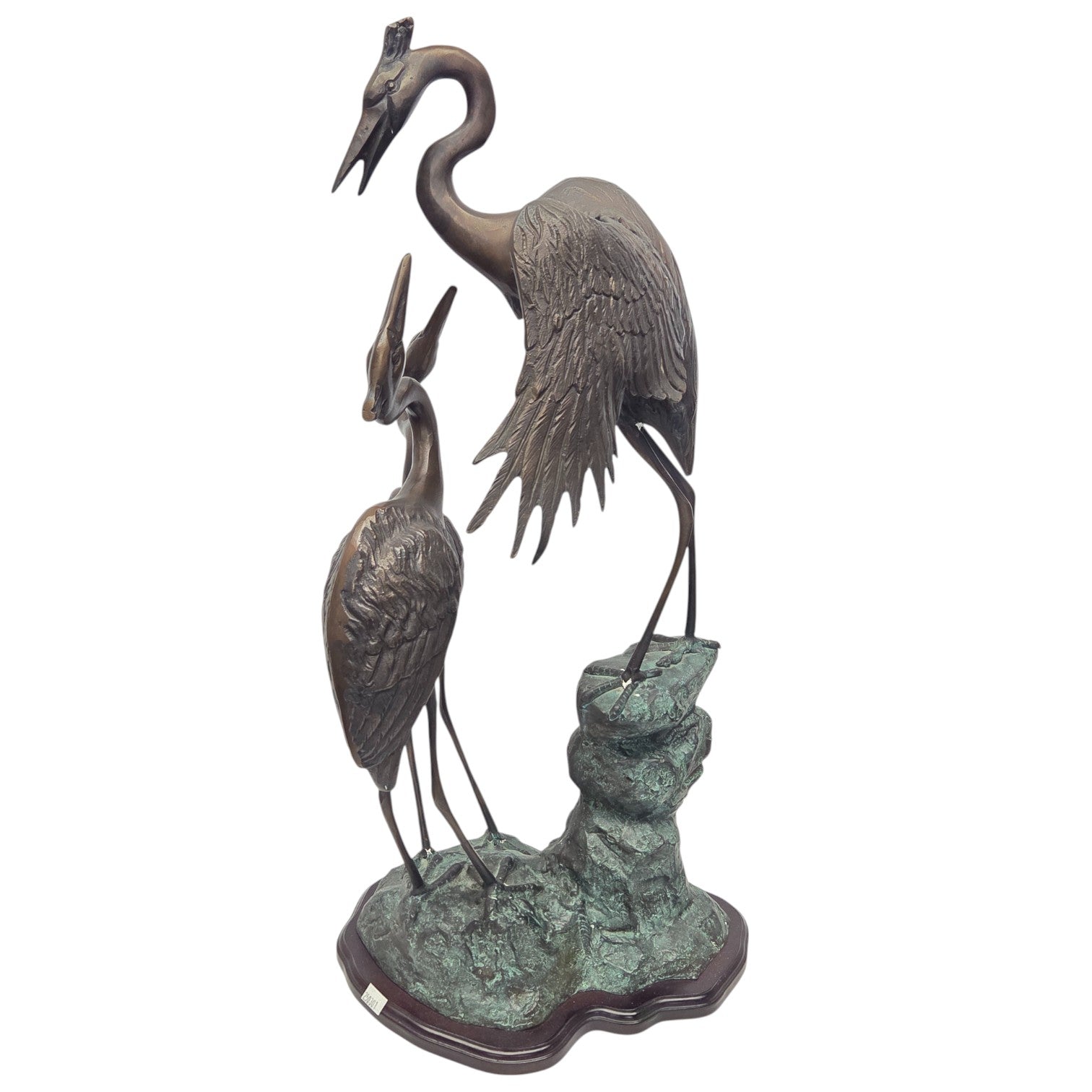 BRONZE SCULPTURE OF A CRANE FAMILY