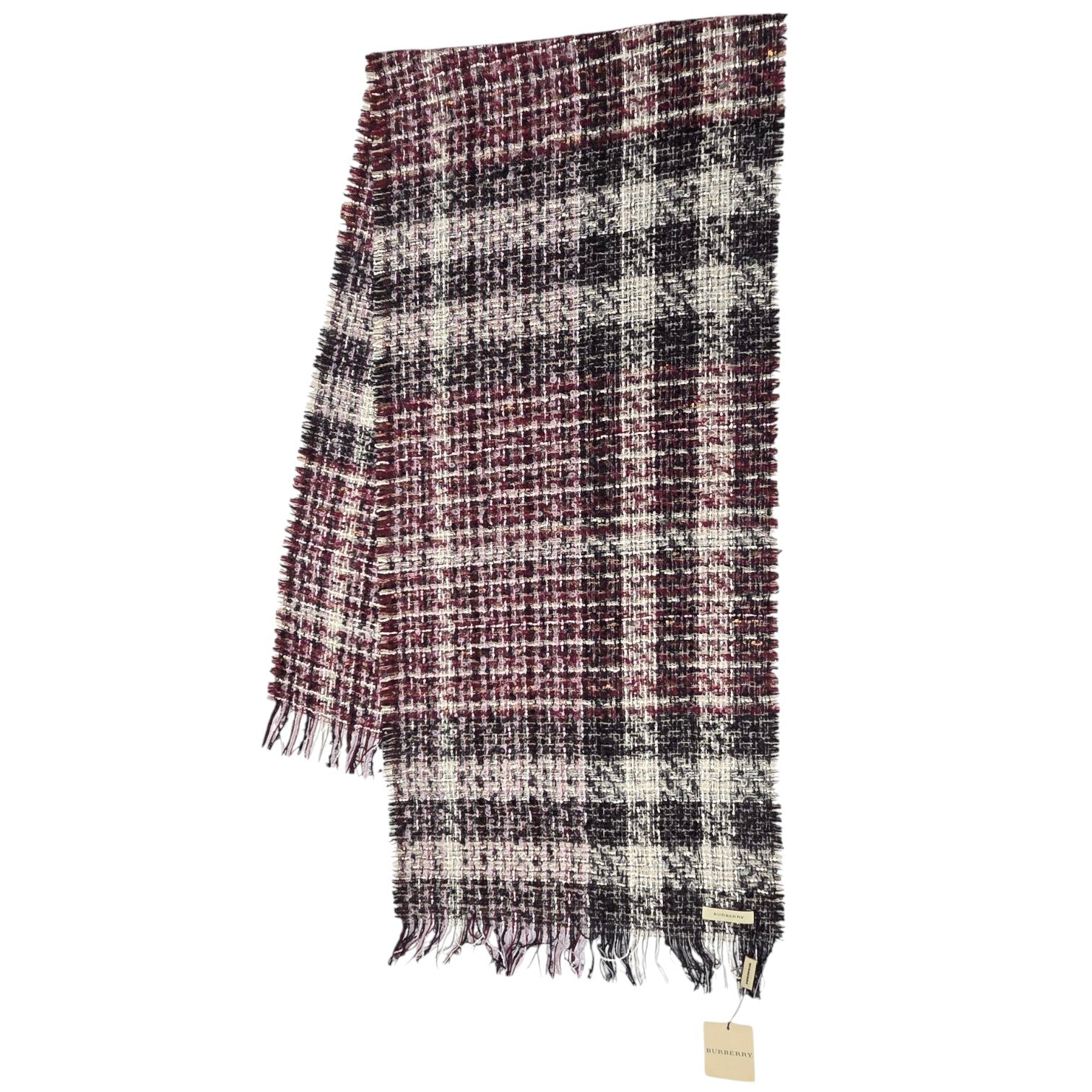 FOUR BURBERRY ENGLAND ITEMS: Two Cashmere, a Mohair blend, and a silk pocket square.