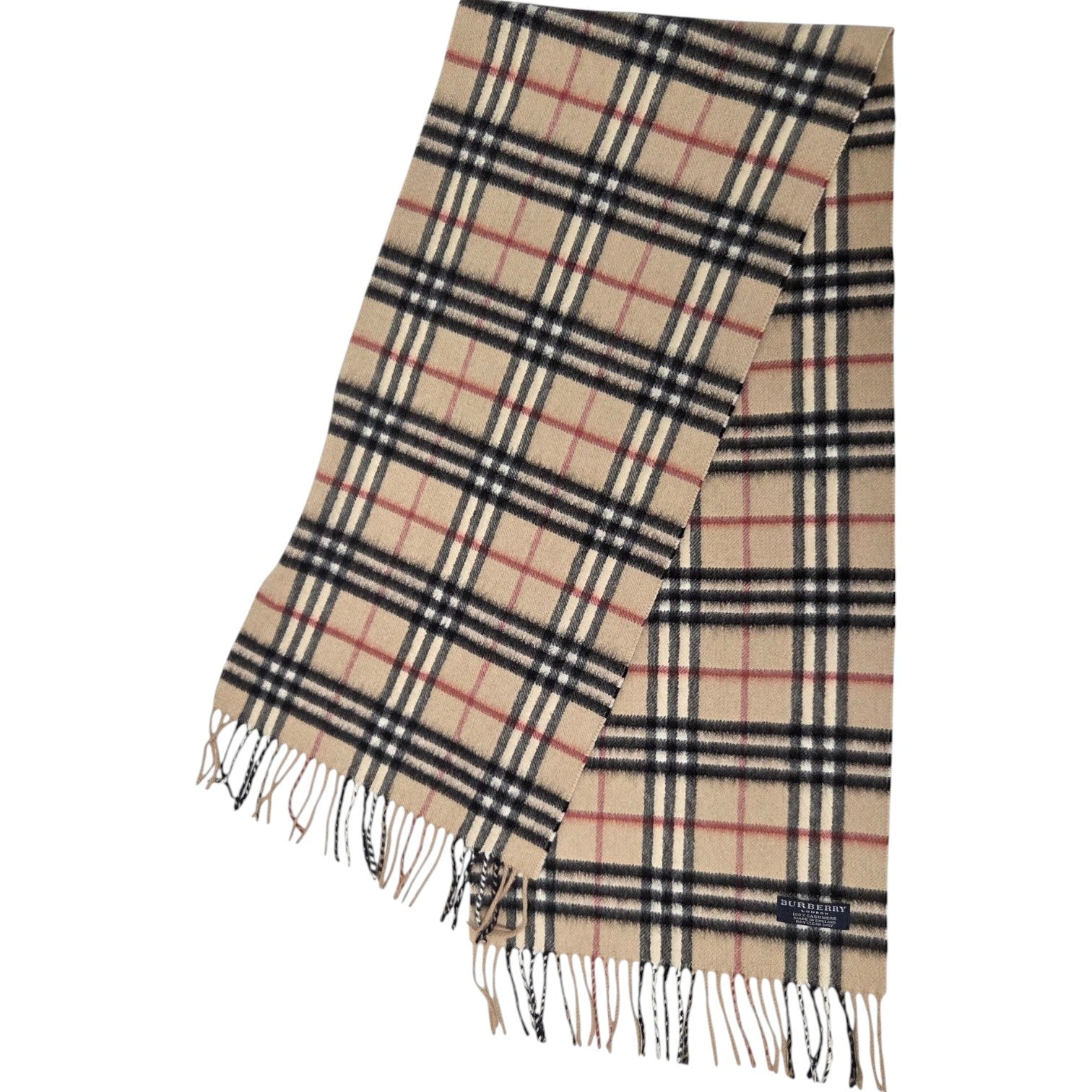 FOUR BURBERRY ENGLAND ITEMS: Two Cashmere, a Mohair blend, and a silk pocket square.