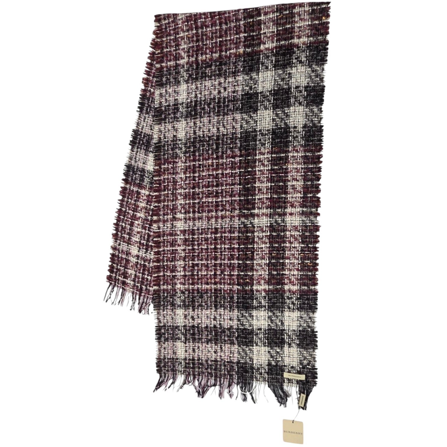 FOUR BURBERRY ENGLAND ITEMS: Two Cashmere, a Mohair blend, and a silk pocket square.