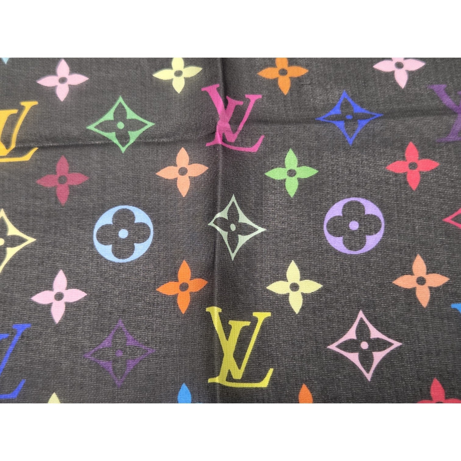 LOUIS VUITTON MURAKAMI SILK SCARF MULTICOLOR LOGO