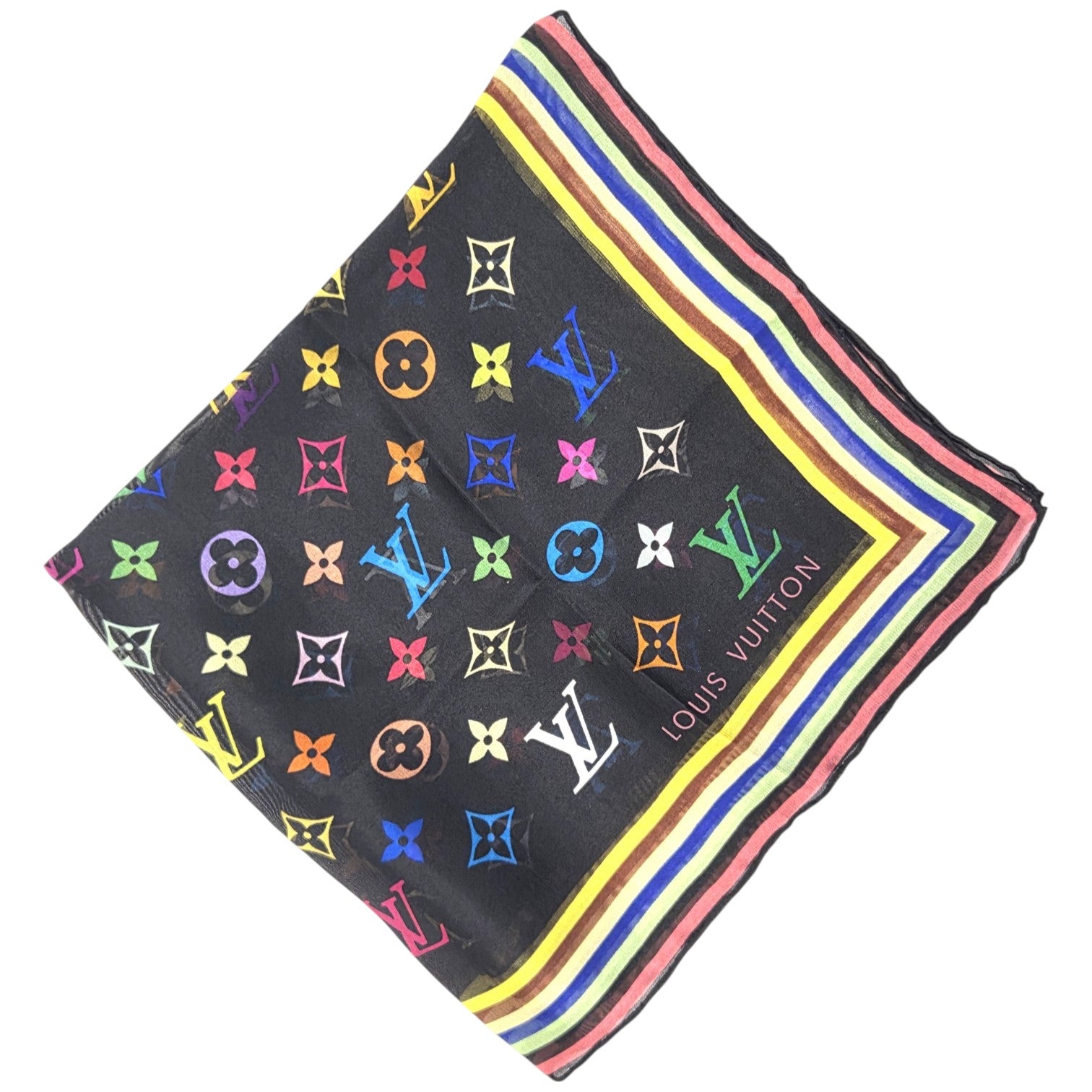 LOUIS VUITTON MURAKAMI SILK SCARF MULTICOLOR LOGO