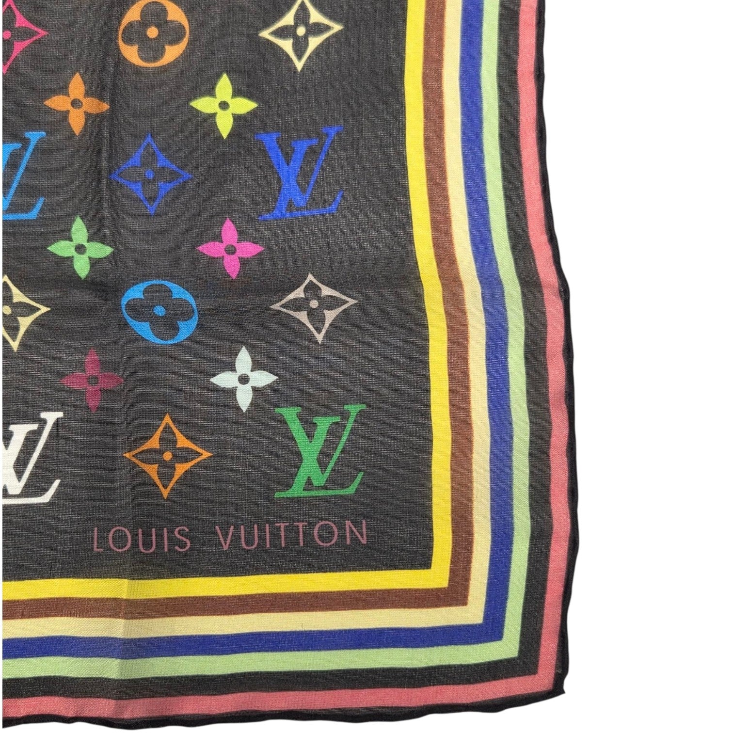 LOUIS VUITTON MURAKAMI SILK SCARF MULTICOLOR LOGO
