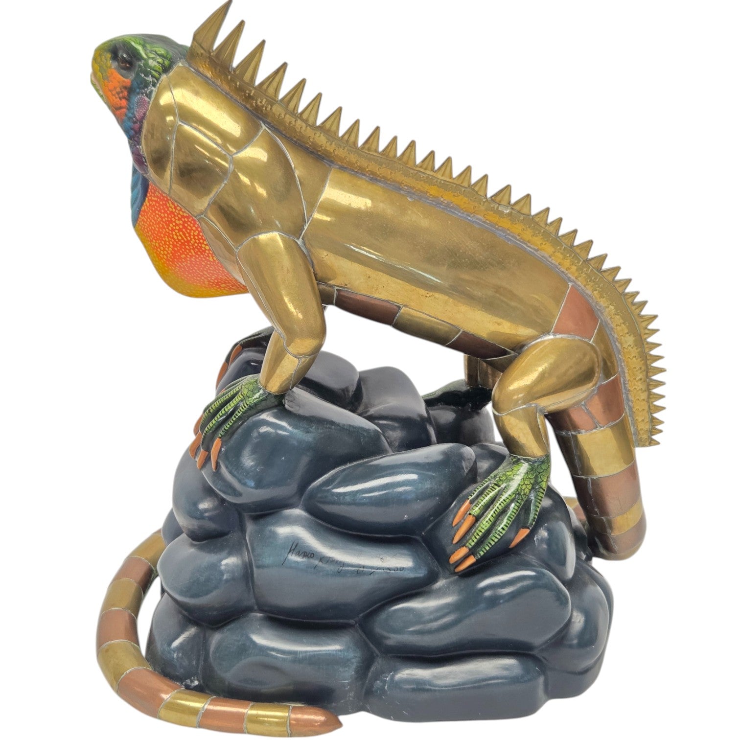 SIGNED LRG MARIO GONZALEZ LTD ED IGQUANA SCULPTURE