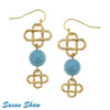 Susan Shaw Turquoise Drop & Golden Cross Earrings