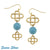 Susan Shaw Turquoise Drop & Golden Cross Earrings