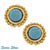Handcast Gold & Genuine Turquoise Clip Earrings