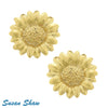 Handcast Gold Sunflower CLIP Earrings