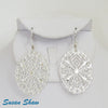 Susan Shaw Earrings: Large Sterling Silver Plated Oval Filigree