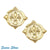 Handcast Gold "Fleur de Lis" Intaglio Clip Earrings.
