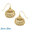 Handcast Gold Scallop Shell Earrings
