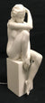 NUDE FEMALE FINE GLAZED PORCELAIN FIGURINE-Sitting on a pedestal-CP30112AB