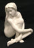 NUDE FEMALE FINE PORCELAIN GLAZED FIGURINE-Sitting Cross Legged-CP30081AB