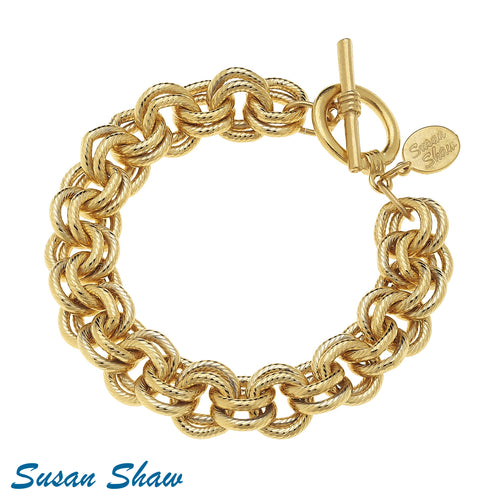 Handcast Gold Double Link Chain