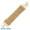 SUSAN SHAW 3-row Handcast Gold Chain Bracelet