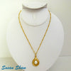 SUSAN SHAW GOLD TEARDROP WITH GENUINE MOTHER OF PEARL STONE NECKLACE