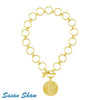 GOLD ANGEL OF PEACE LINKED TOGGLE NECKLACE