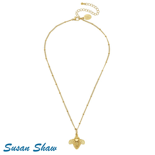 SUSAN SHAW DAINTY BEE NECKLACE
