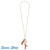 SUSAN SHAW 30" Handcast Gold Oyster Shell, Pink Coral, and Genuine Freshwater Pearl Chain Necklace