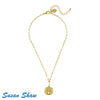 Gold Sand dollar on paperclip chain necklace  16" + 3" extender chain