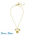 Gold Sand Dollar, Starfish & Shell Trio on Paperclip Chain Necklace  16" + 3" extender chain