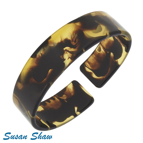 SUSAN SHAW Faux Tortoise Cuff Bracelet